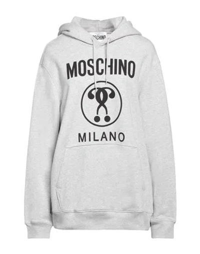 Moschino Woman Sweatshirt Grey Size 8 Cotton In Gray