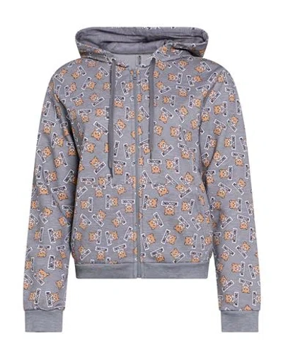Moschino Woman Sweatshirt Grey Size Xs Cotton In Gray