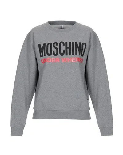 Moschino Woman Sweatshirt Grey Size Xs Cotton In Gray