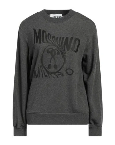Moschino Woman Sweatshirt Lead Size 6 Cotton, Elastane In Grey