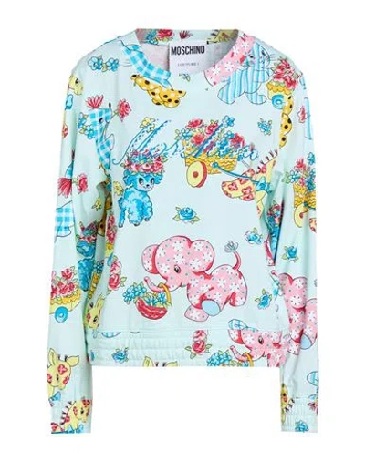 Moschino Woman Sweatshirt Light Green Size 4 Cotton