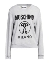 Moschino Woman Sweatshirt Light Grey Size 12 Cotton