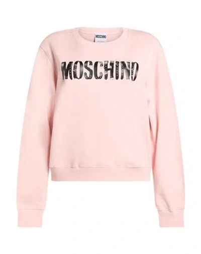 Moschino Woman Sweatshirt Light Pink Size 12 Cotton