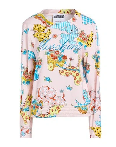 Moschino Woman Sweatshirt Light Pink Size 4 Cotton