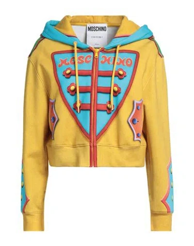 Moschino Woman Sweatshirt Marigold Size 4 Cotton In Yellow