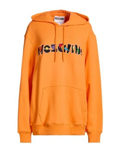 Moschino Woman Sweatshirt Orange Size 6 Cotton