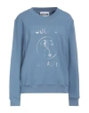 Moschino Woman Sweatshirt Pastel Blue Size 14 Cotton