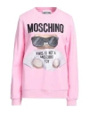 Moschino Logo Embroidered Graphic Print Sweatshirt In Pink