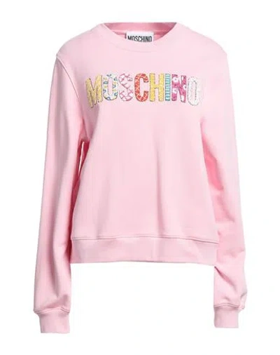 Moschino Woman Sweatshirt Pink Size 10 Organic Cotton