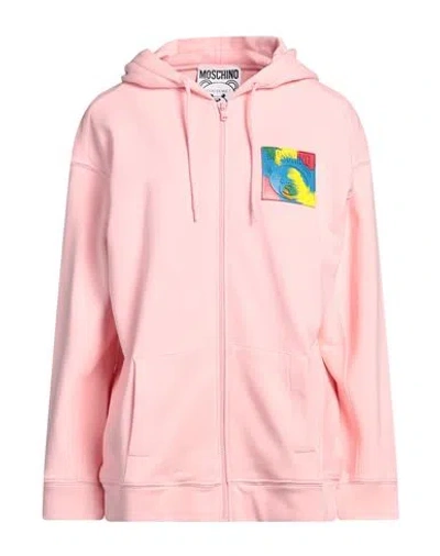 Moschino Woman Sweatshirt Pink Size 12 Cotton