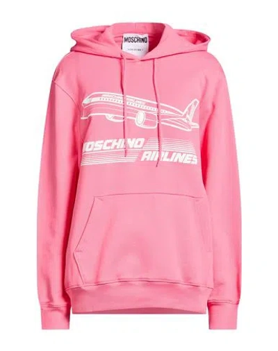 Moschino Woman Sweatshirt Pink Size 2 Organic Cotton