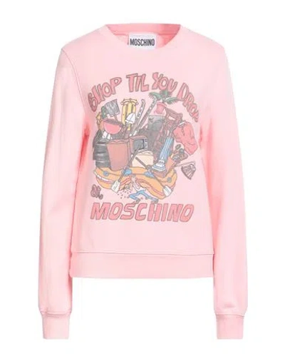 MOSCHINO MOSCHINO COUTURE WOMAN SWEATSHIRT PINK SIZE 10 COTTON