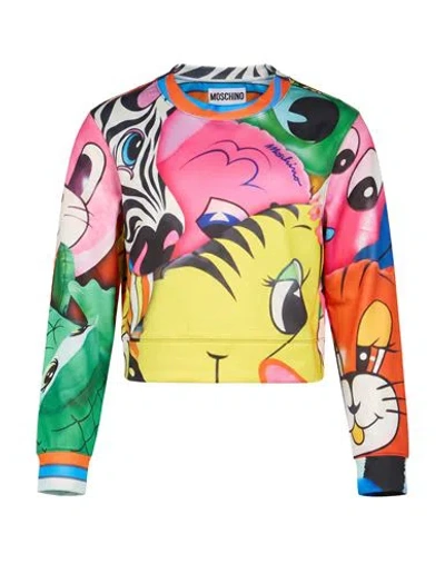 Moschino Woman Sweatshirt Pink Size 4 Polyester, Cotton In Multi