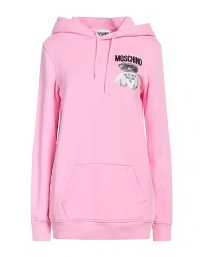Moschino Woman Sweatshirt Pink Size 8 Cotton