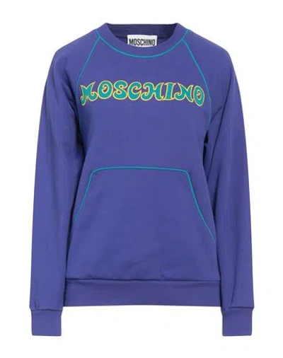 Moschino Woman Sweatshirt Purple Size 10 Cotton