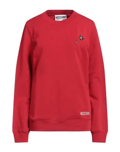 Moschino Woman Sweatshirt Red Size 8 Cotton