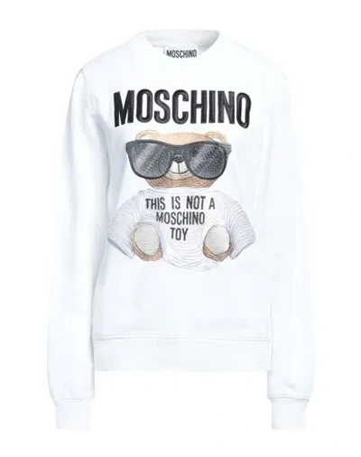 Moschino Woman Sweatshirt White Size 10 Cotton