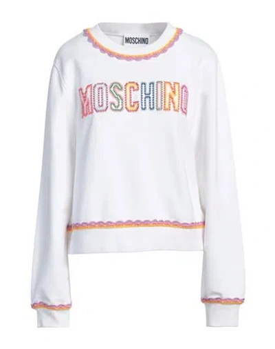 MOSCHINO MOSCHINO WOMAN SWEATSHIRT WHITE SIZE 8 COTTON