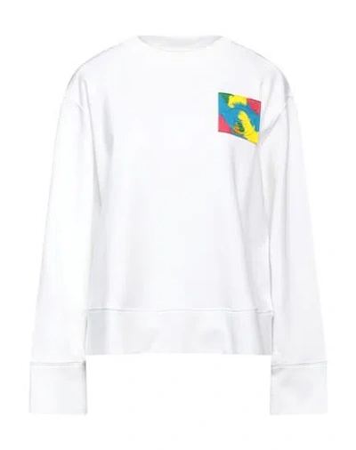 Moschino Woman Sweatshirt White Size 10 Cotton