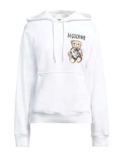 Moschino Woman Sweatshirt White Size 10 Cotton
