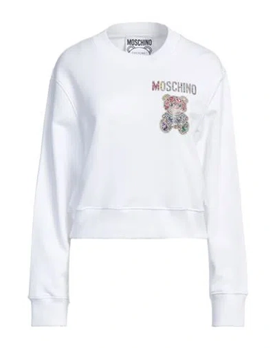 Moschino Woman Sweatshirt White Size 10 Organic Cotton