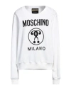 MOSCHINO MOSCHINO WOMAN SWEATSHIRT WHITE SIZE 12 ORGANIC COTTON