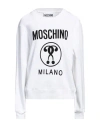 Moschino Woman Sweatshirt White Size 14 Cotton