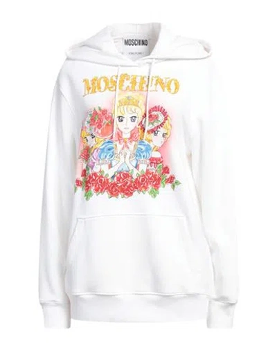 Moschino Woman Sweatshirt White Size 4 Cotton