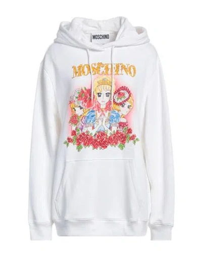 Moschino Woman Sweatshirt White Size 4 Cotton