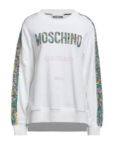Moschino Woman Sweatshirt White Size 8 Cotton