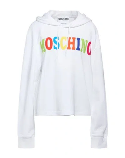 Moschino Woman Sweatshirt White Size 8 Cotton