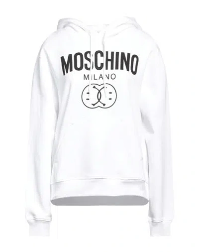 Moschino Woman Sweatshirt White Size 8 Organic Cotton