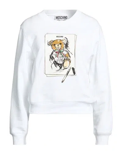 Moschino Woman Sweatshirt White Size L Cotton