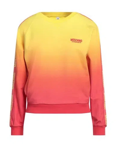 Moschino Woman Sweatshirt Yellow Size S Cotton, Elastane