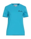 Moschino Woman T-shirt Azure Size 6 Cotton In Blue