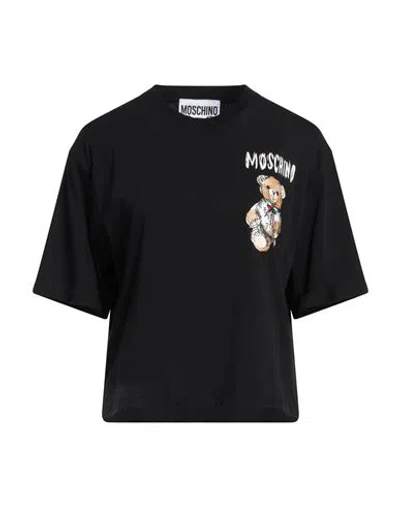 Moschino Woman T-shirt Black Size 10 Cotton