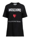 Moschino Black Regular Fit T-shirt With Logo And Heart Graphic In Black