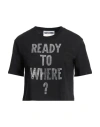Moschino Verziertes Cropped-t-shirt In Black