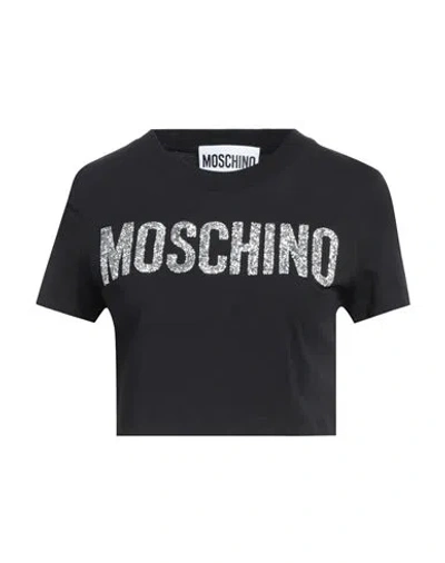 Moschino Woman T-shirt Black Size 10 Organic Cotton