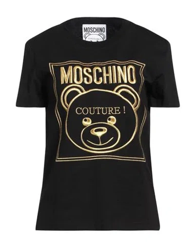 Moschino Woman T-shirt Black Size 12 Cotton