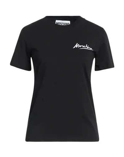 Moschino Woman T-shirt Black Size 2 Cotton In Black