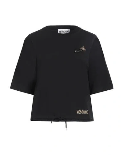 Moschino Woman T-shirt Black Size 6 Cotton In Black