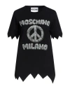 Moschino X The Flintstone Black Organic Cotton Logo Print T-shirt In Black