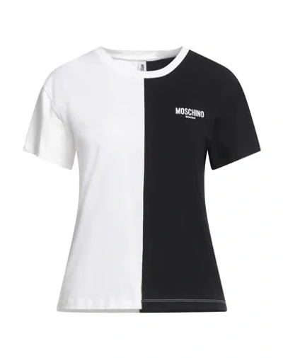 Moschino Woman T-shirt Black Size L Cotton, Elastane