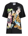 Moschino Woman T-shirt Black Size L Organic Cotton In Multi