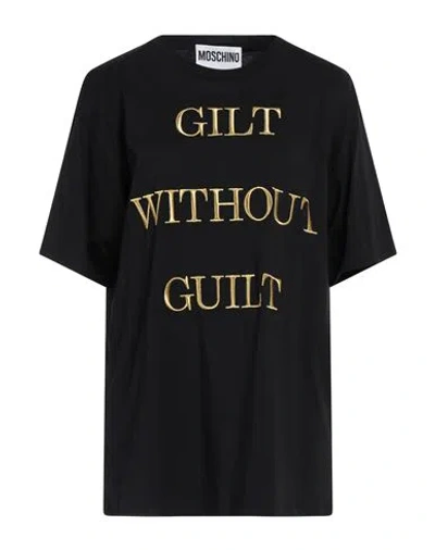 Moschino Woman T-shirt Black Size S Cotton