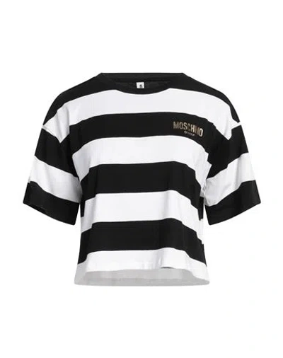 Moschino Woman T-shirt Black Size S Cotton, Elastane