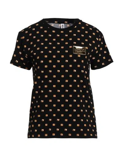 Moschino Woman T-shirt Black Size Xl Cotton, Elastane
