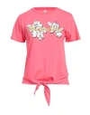 Moschino Woman T-shirt Coral Size L Cotton In Red