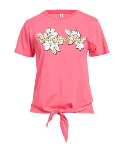 Moschino Woman T-shirt Coral Size L Cotton In Red
